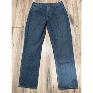 Carhartt Mens Blue Relaxed Fit Denim Work Pants 38x36 Cotton/Polyester Blend Dur